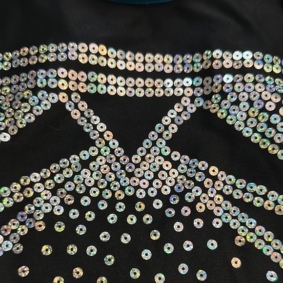 Black and Blue Rhinestone Leotard - Picture 3 of 6